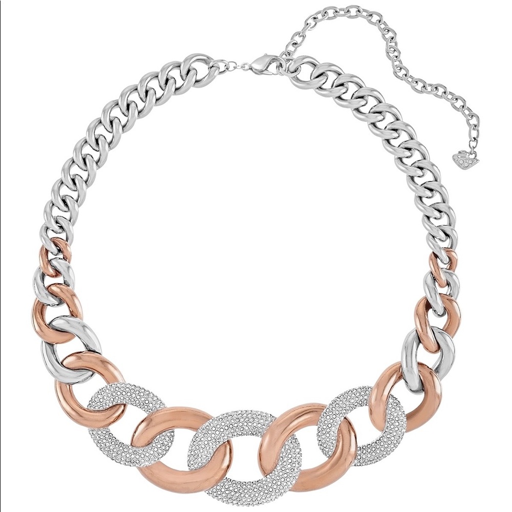 Bound Pave Swarovski Crystal Chunky Chain Necklace